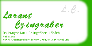 lorant czingraber business card